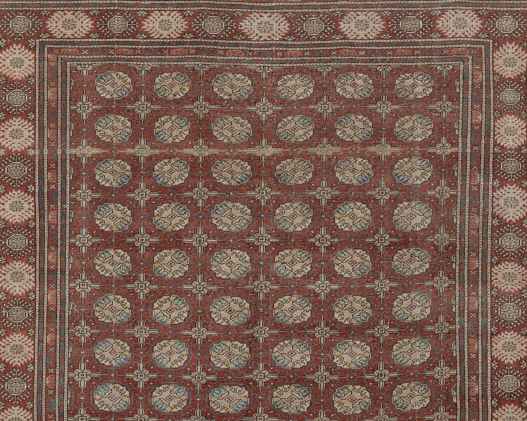 Red Turkish Oushak Rug 6' 4" x 9' 7" Hand-Knotted | No. VR50810