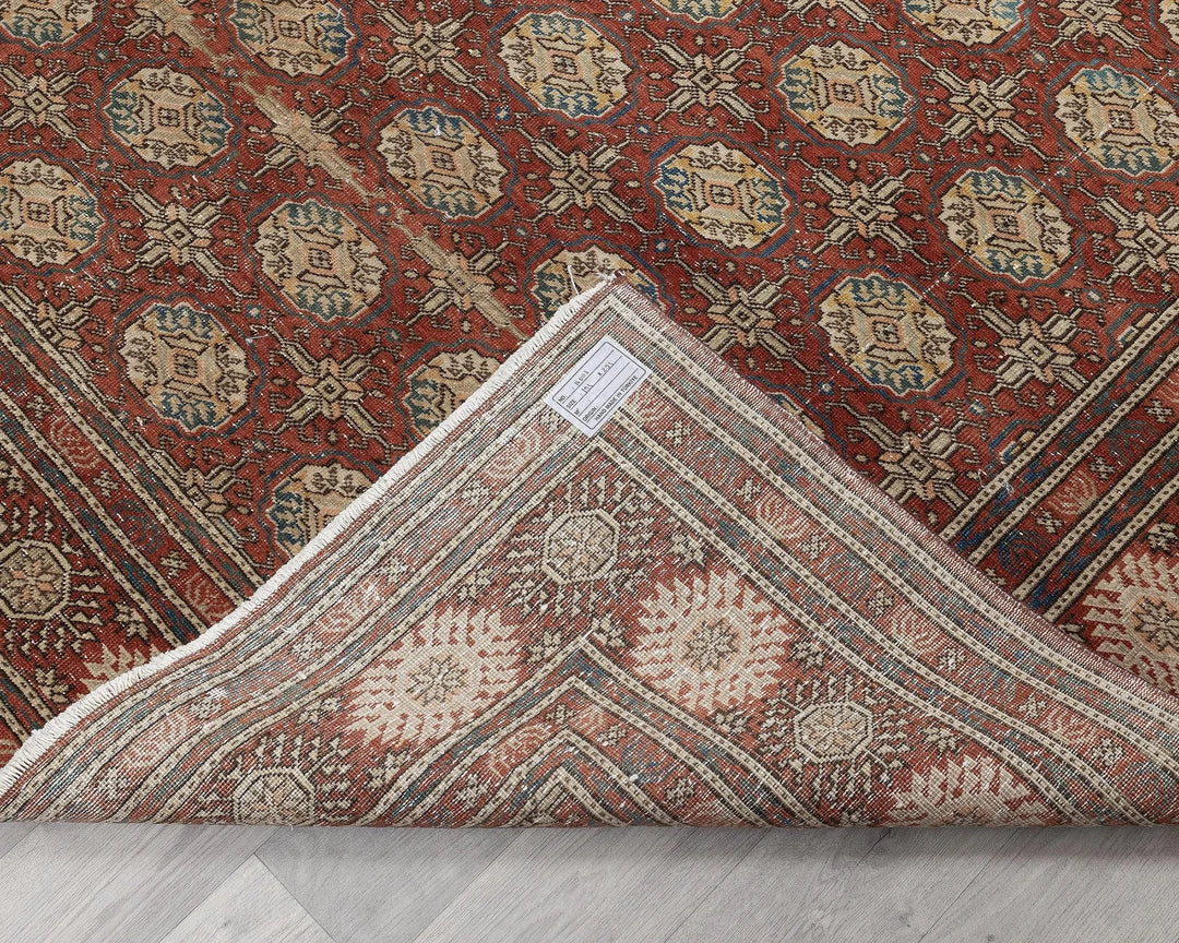 Red Turkish Oushak Rug 6' 4" x 9' 7" Hand-Knotted | No. VR50810