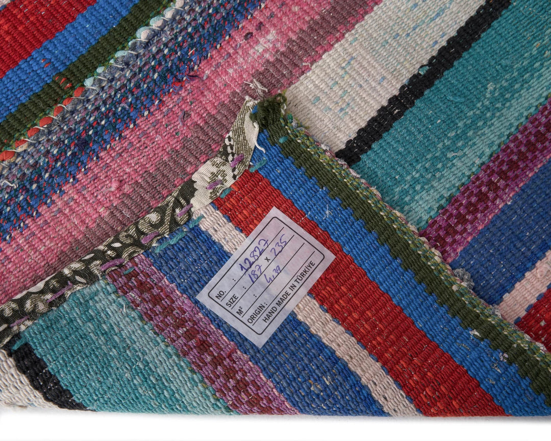 Multicolor Turkish Kilim Rug 6'1" x 7'8" Flat-Weave | No. VR50838