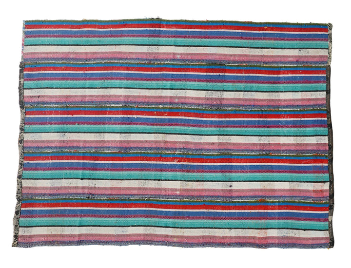 Multicolor Turkish Kilim Rug 6'1" x 7'8" Flat-Weave | No. VR50838