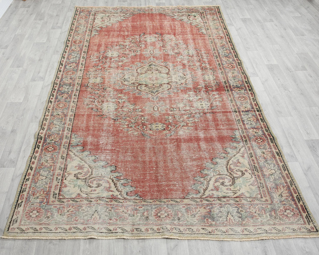 Multicolor Turkish Oushak Rug 6' x 10' Hand-Knotted view 9