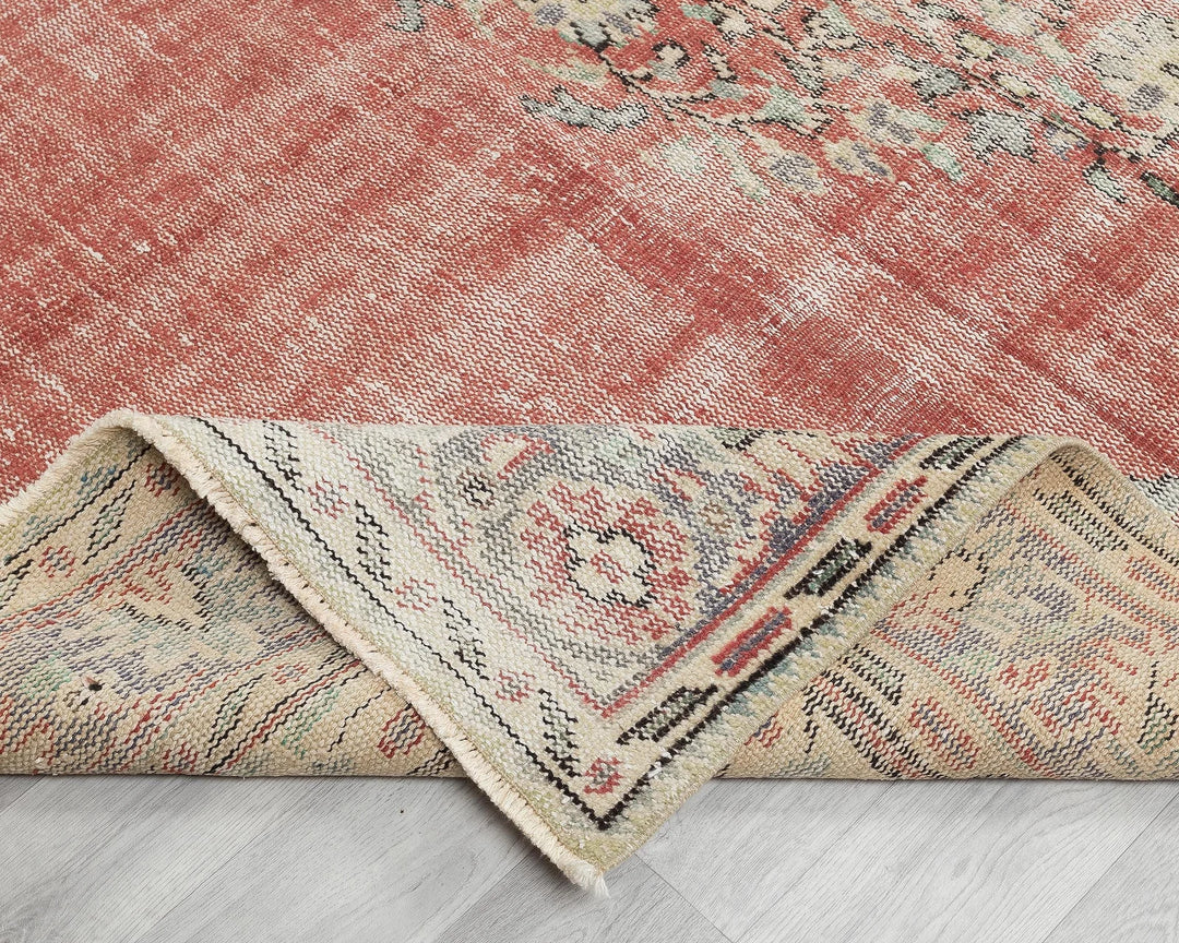 Multicolor Turkish Oushak Rug 6' x 10' Hand-Knotted field