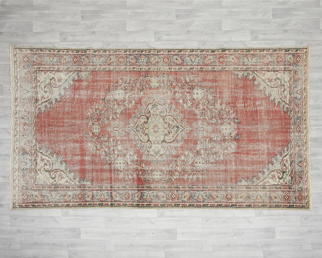 Multicolor Turkish Oushak Rug 6' x 10' Hand-Knotted reverse