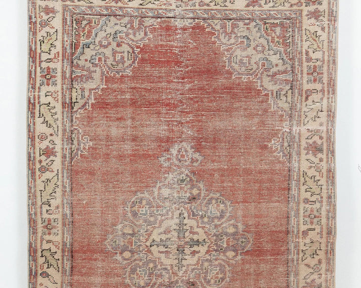 Red Turkish Oushak Rug 5' 2" x 9' 1" Hand-Knotted | No. VR50932