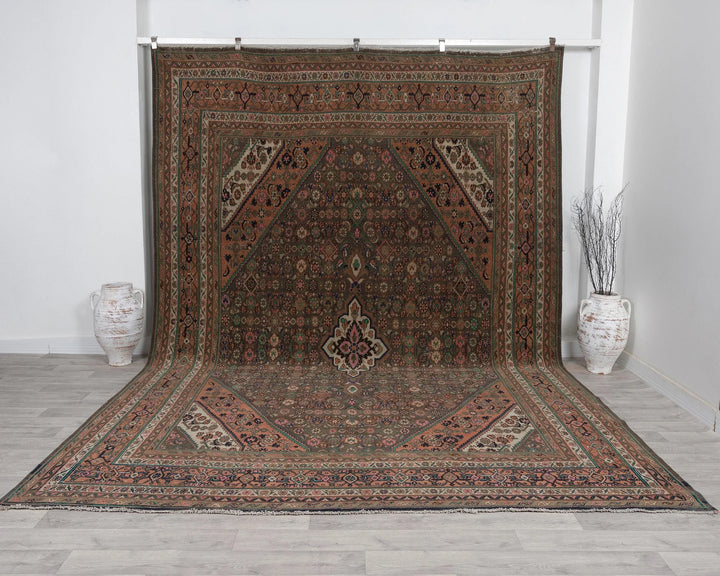 Multicolor Turkish Oushak Rug 9' 1" x 12' 5" Hand-Knotted | No. VR51125
