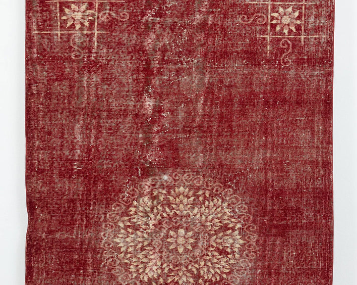 Red Turkish Oushak Rug 4' 8" x 8' 1" Hand-Knotted | No. VR51149