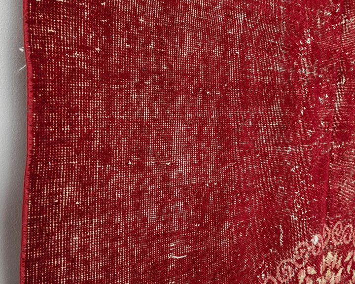 Red Turkish Oushak Rug 4' 8" x 8' 1" Hand-Knotted | No. VR51149