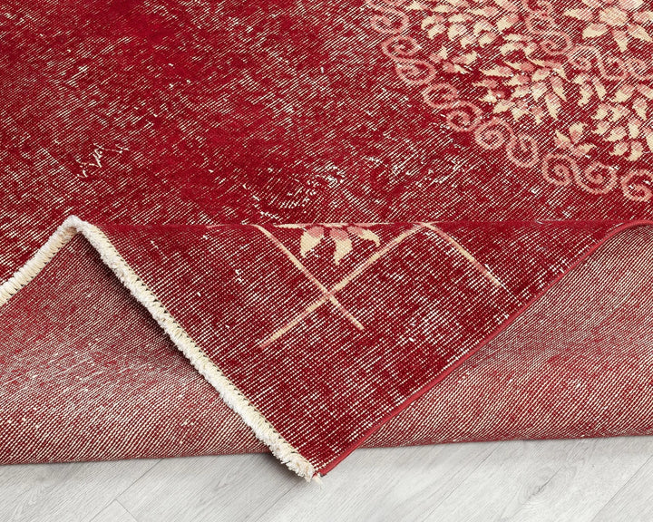 Red Turkish Oushak Rug 4' 8" x 8' 1" Hand-Knotted | No. VR51149