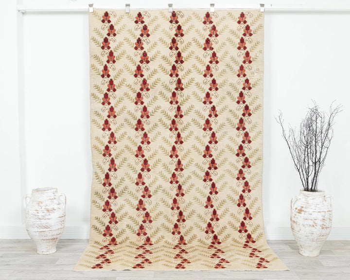 Multicolor Turkish Oushak Rug 5'1" x 8'7" Hand-Knotted | No. VR51258