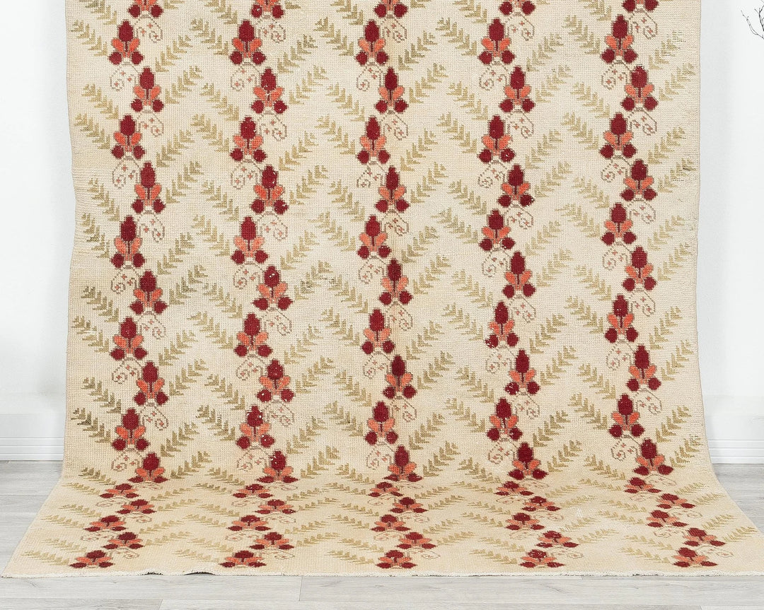 Multicolor Turkish Oushak Rug 5'1" x 8'7" Hand-Knotted | No. VR51258