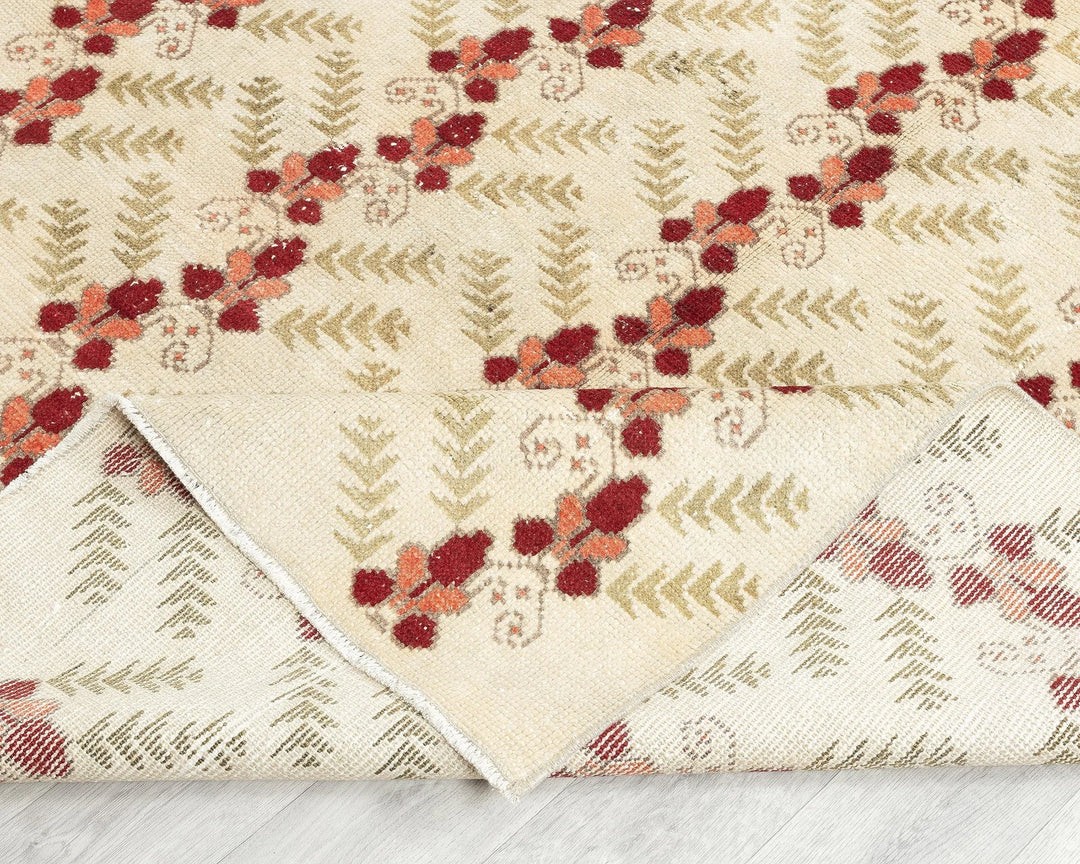 Multicolor Turkish Oushak Rug 5'1" x 8'7" Hand-Knotted | No. VR51258