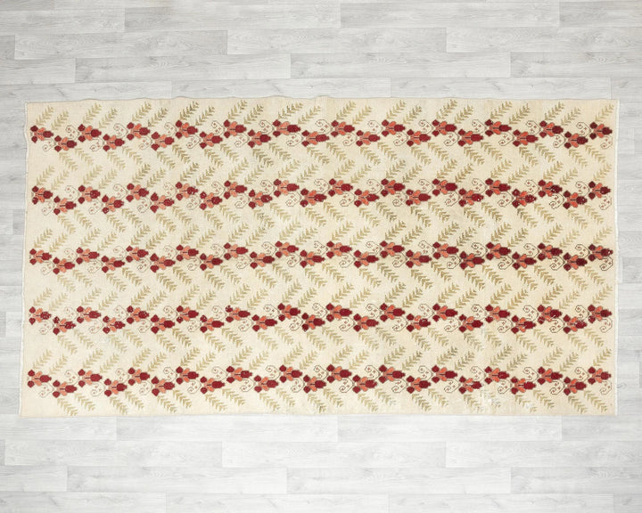 Multicolor Turkish Oushak Rug 5'1" x 8'7" Hand-Knotted | No. VR51258