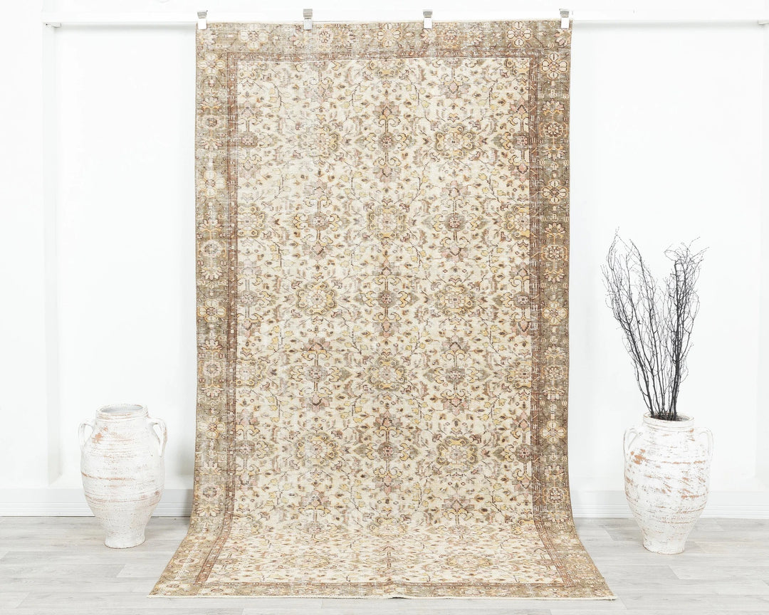 Multicolor Turkish Oushak Rug 5' 1" x 8' 10" Hand-Knotted | No. VR51291