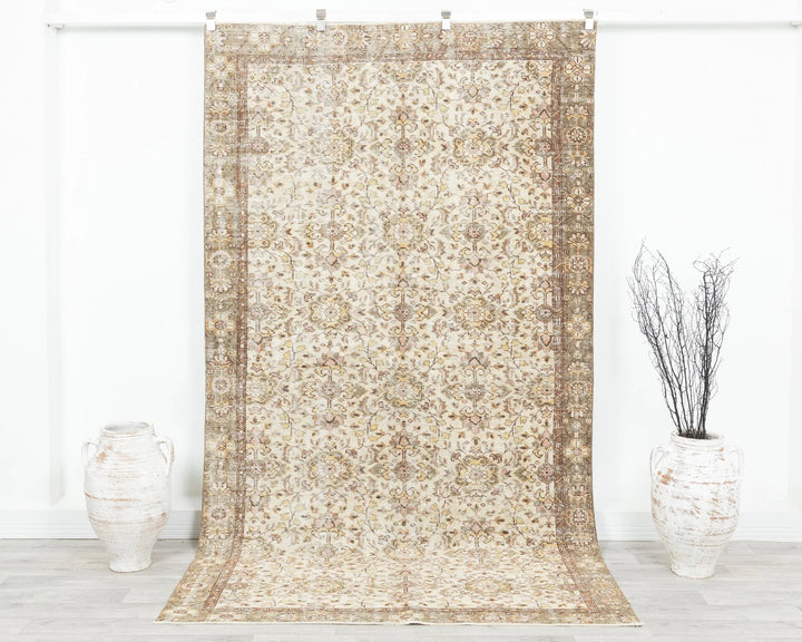 Multicolor Turkish Oushak Rug 5' 1" x 8' 10" Hand-Knotted | No. VR51291