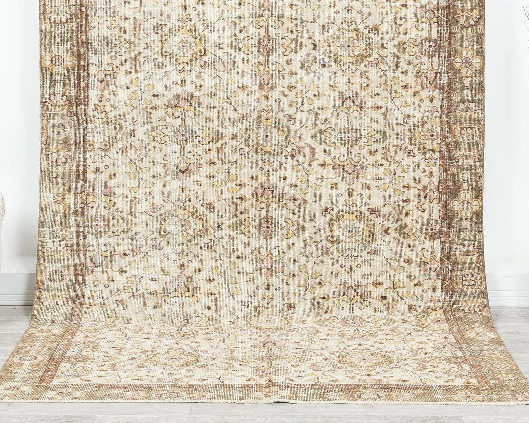 Multicolor Turkish Oushak Rug 5' 1" x 8' 10" Hand-Knotted | No. VR51291