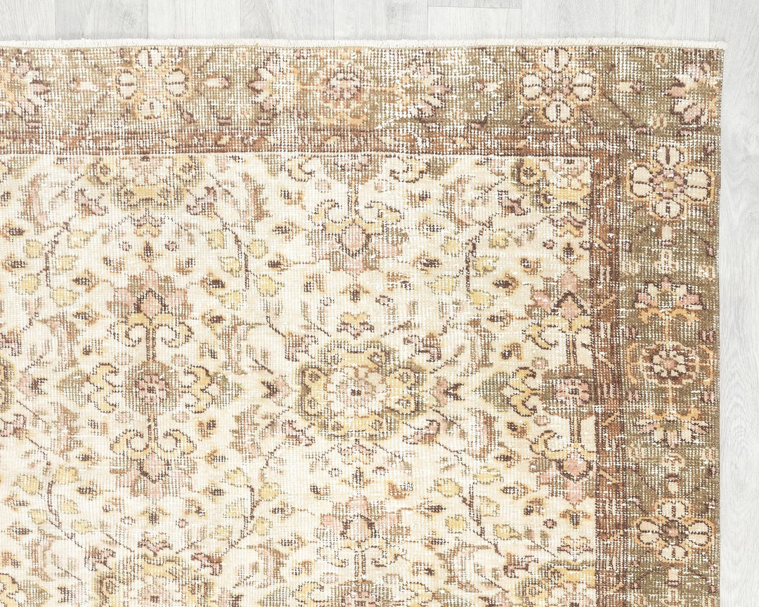Multicolor Turkish Oushak Rug 5' 1" x 8' 10" Hand-Knotted | No. VR51291