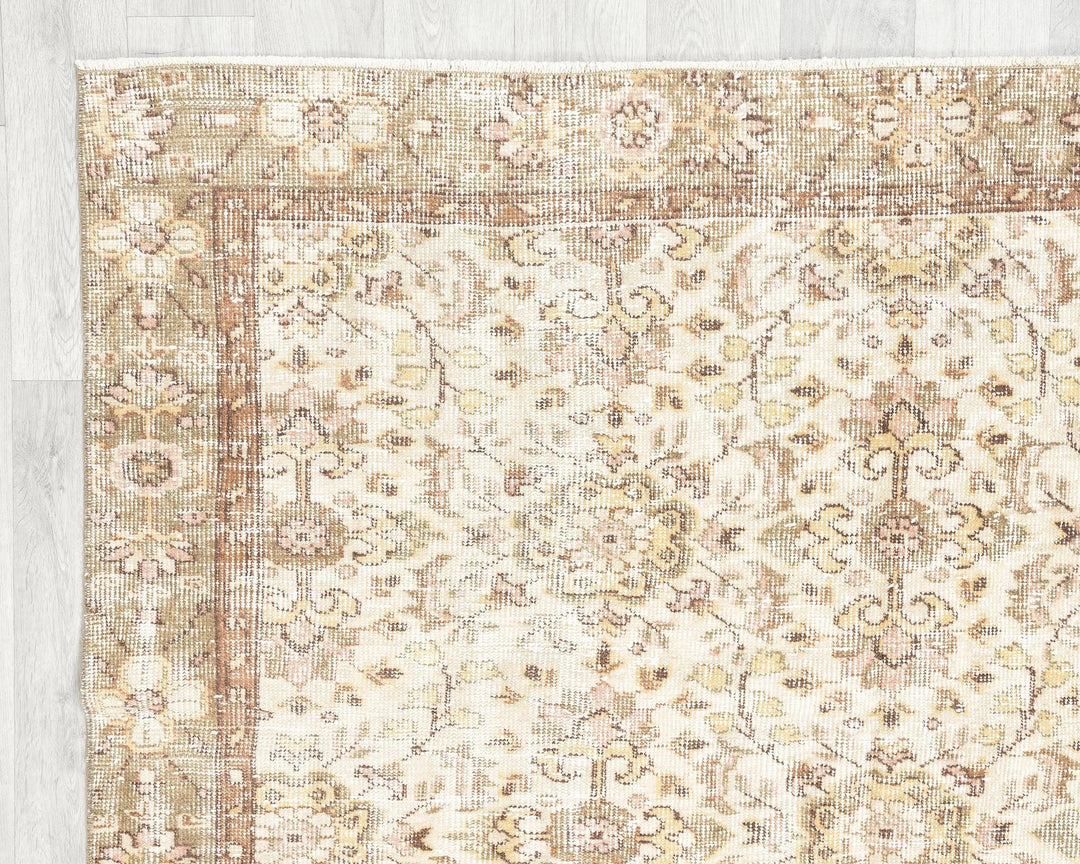 Multicolor Turkish Oushak Rug 5' 1" x 8' 10" Hand-Knotted | No. VR51291