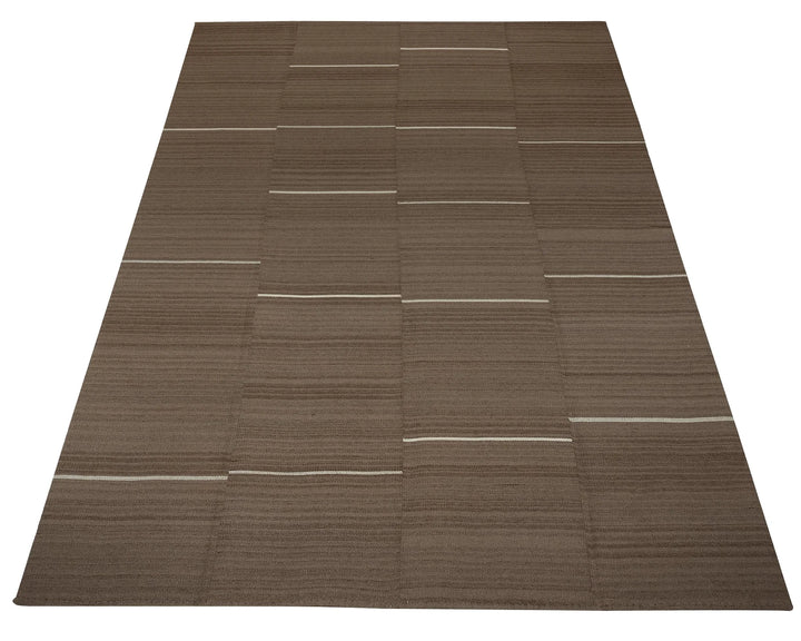 Brown Turkish Kilim Rug 9' 6" x 13' 6" Flat-Weave | No. VR51422