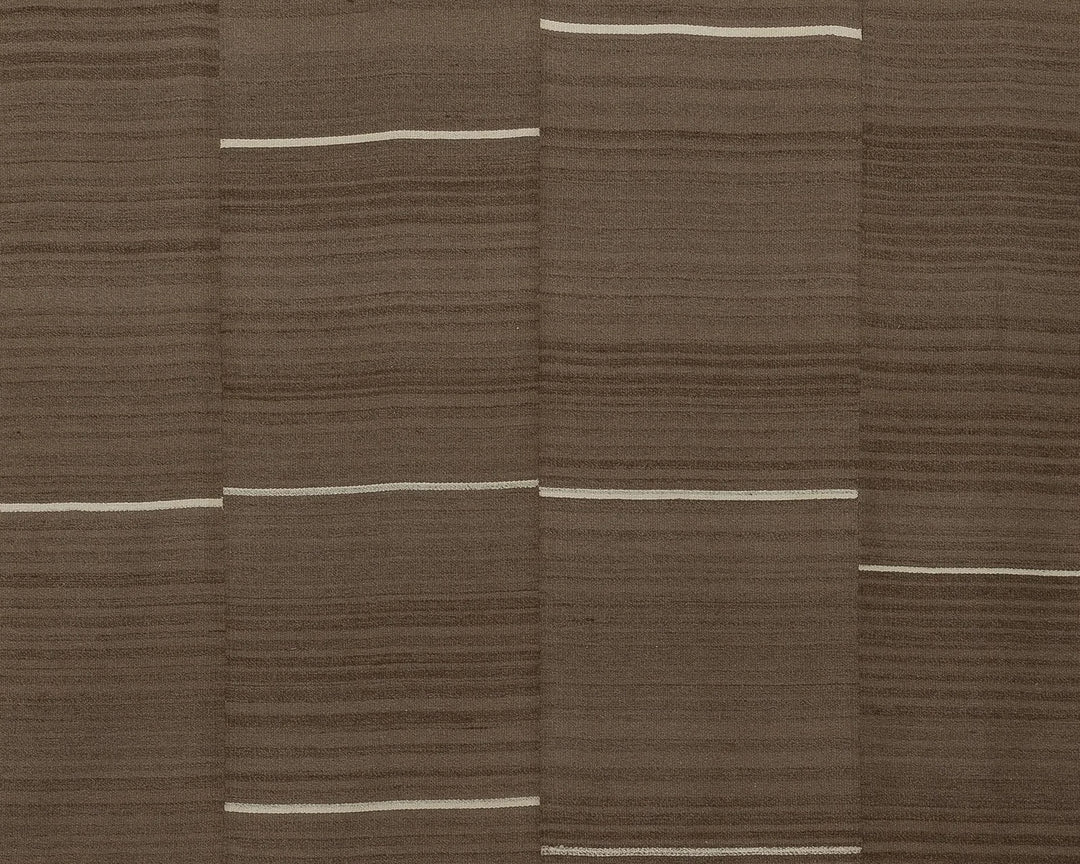 Brown Turkish Kilim Rug 9' 6" x 13' 6" Flat-Weave | No. VR51422