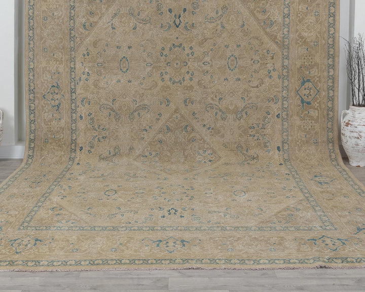 Multicolor Turkish Oushak Rug 9' 3" x 13' 2" Hand-Knotted detail