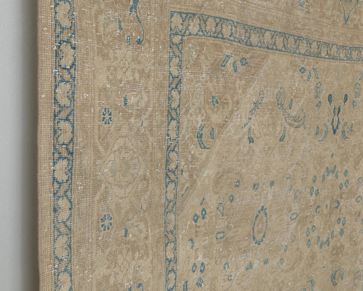 Multicolor Turkish Oushak Rug 9' 3" x 13' 2" Hand-Knotted close-up