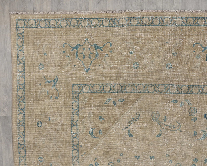 Multicolor Turkish Oushak Rug 9' 3" x 13' 2" Hand-Knotted pattern