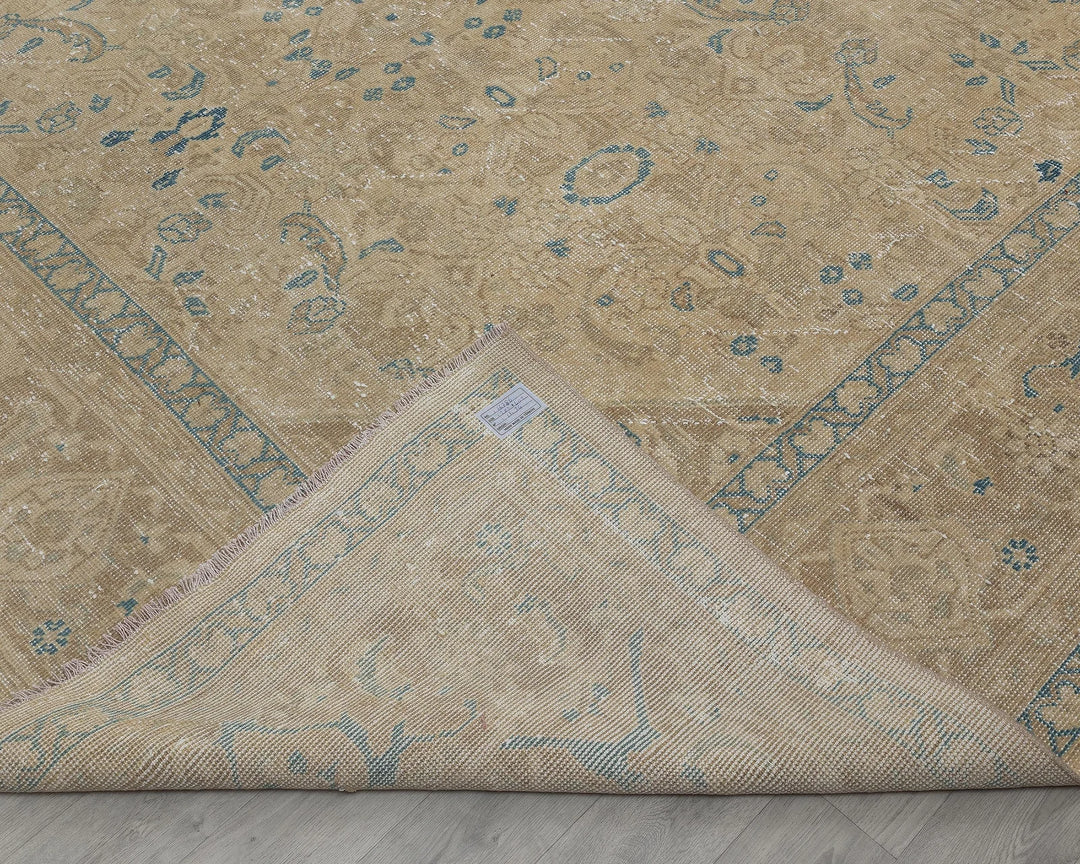 Multicolor Turkish Oushak Rug 9' 3" x 13' 2" Hand-Knotted texture