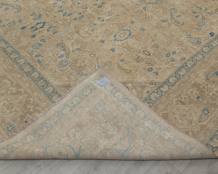 Multicolor Turkish Oushak Rug 9' 3" x 13' 2" Hand-Knotted texture
