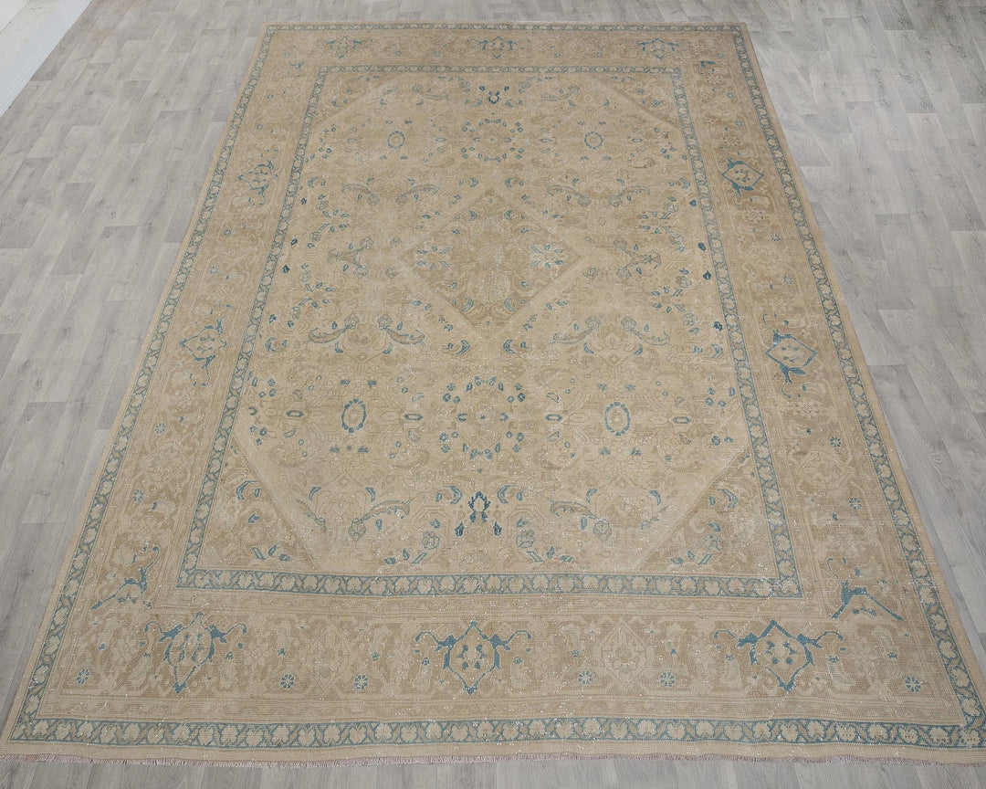 Multicolor Turkish Oushak Rug 9' 3" x 13' 2" Hand-Knotted reverse