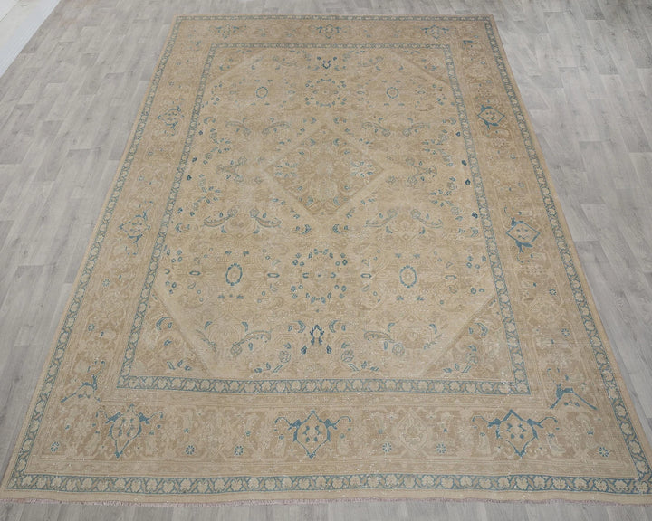 Multicolor Turkish Oushak Rug 9' 3" x 13' 2" Hand-Knotted reverse