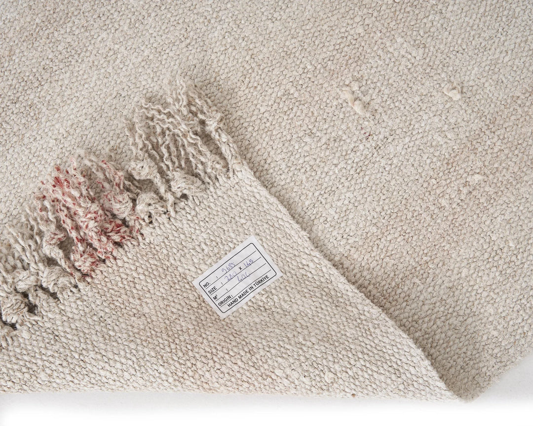 White Turkish Kilim Rug 9' 2" x 4' 9" Flat-Weave | No. VR51520