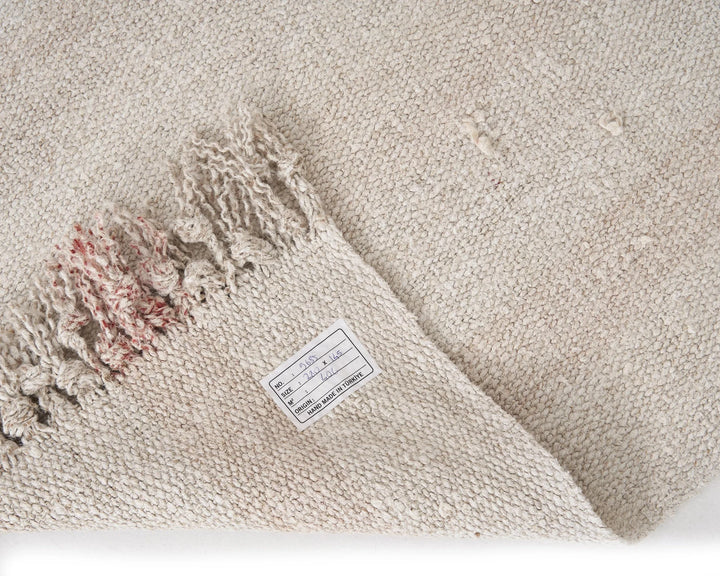 White Turkish Kilim Rug 9' 2" x 4' 9" Flat-Weave | No. VR51520
