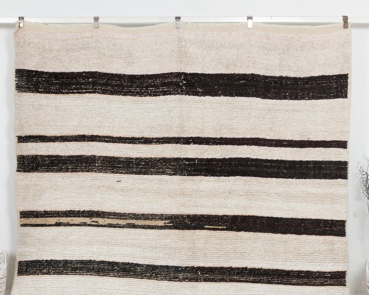 Black Turkish Vintage Rug 8' x 9' 10" Hand-Knotted | No. VR51522