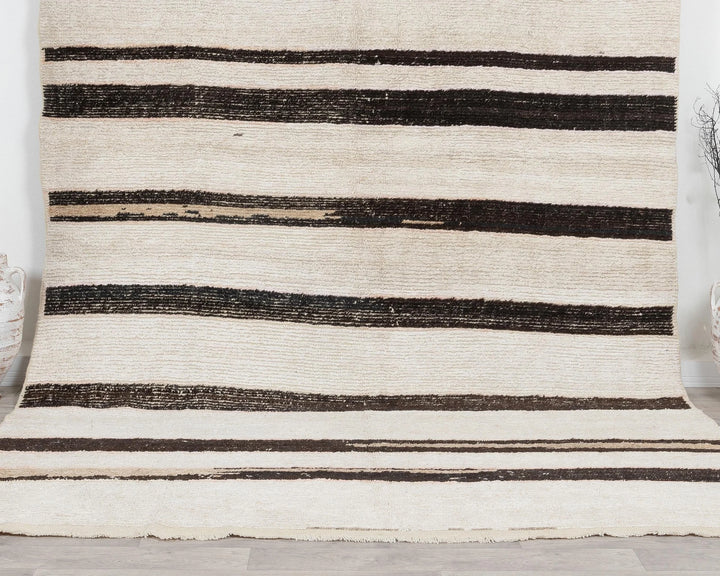 Black Turkish Vintage Rug 8' x 9' 10" Hand-Knotted | No. VR51522