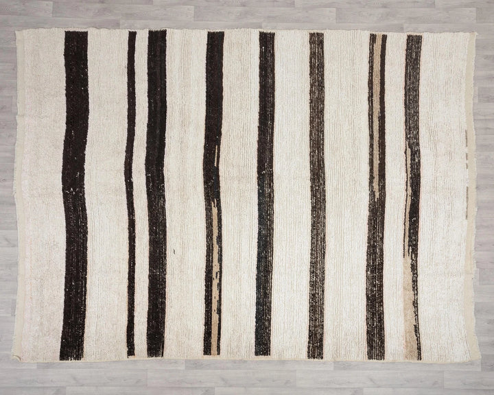 Black Turkish Vintage Rug 8' x 9' 10" Hand-Knotted | No. VR51522