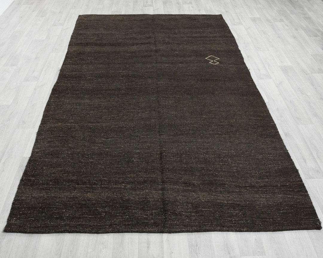 Brown Turkish Kilim Rug 5' 7" x 8' 5" Flat-Weave | No. VR51720