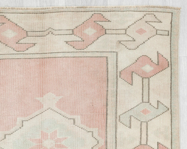 Beige Turkish Oushak Rug 2'7" x 6'2" Hand-Knotted | No. VR51816
