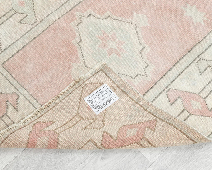 Beige Turkish Oushak Rug 2'7" x 6'2" Hand-Knotted | No. VR51816