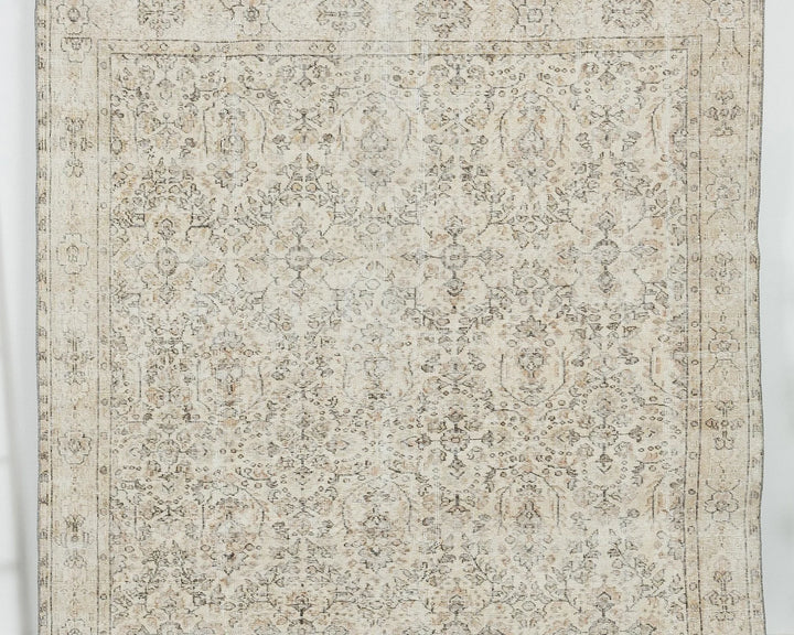 Beige Turkish Oushak Rug 6'11" x 10'4" Hand-Knotted | No. VR51862