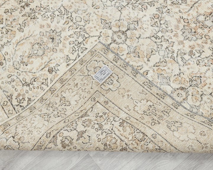 Beige Turkish Oushak Rug 6'11" x 10'4" Hand-Knotted | No. VR51862