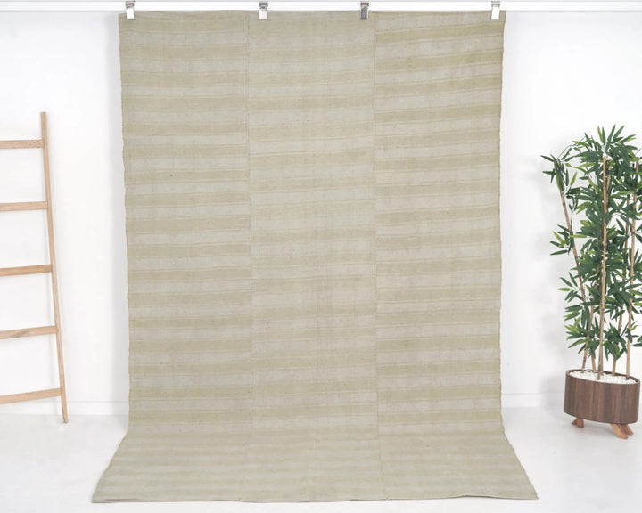Beige Turkish Oushak Rug 5' 10" x 9' 1" Hand-Knotted | No. VR52073