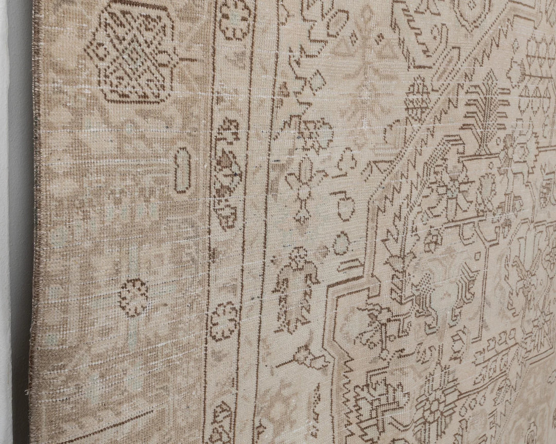 Beige Turkish Oushak Rug 8'8" x 11'6" Hand-Knotted | No. VR52081