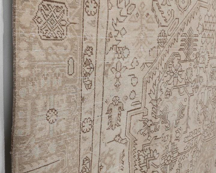Beige Turkish Oushak Rug 8'8" x 11'6" Hand-Knotted | No. VR52081
