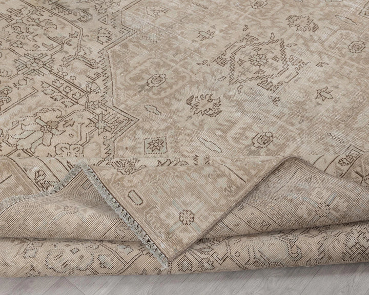 Beige Turkish Oushak Rug 8'8" x 11'6" Hand-Knotted | No. VR52081