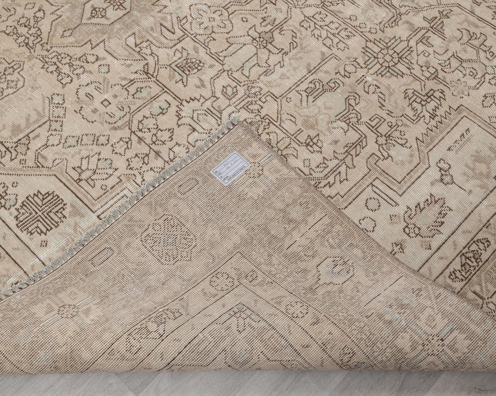 Beige Turkish Oushak Rug 8'8" x 11'6" Hand-Knotted | No. VR52081