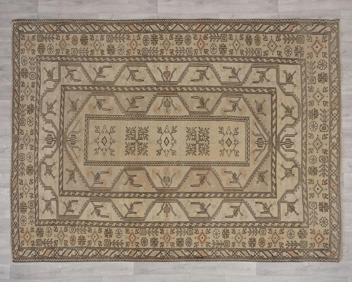 Multicolor Turkish Oushak Rug 6'9" x 8'10" Hand-Knotted | No. VR52372