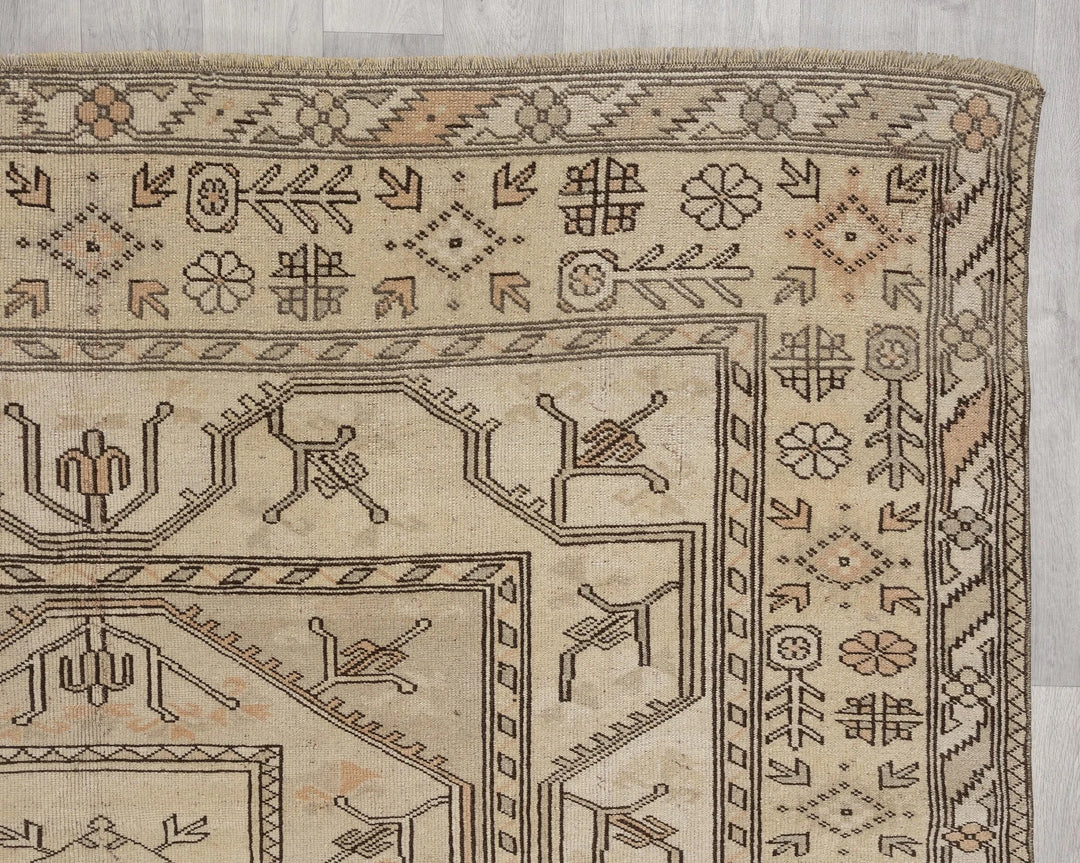Multicolor Turkish Oushak Rug 6'9" x 8'10" Hand-Knotted | No. VR52372