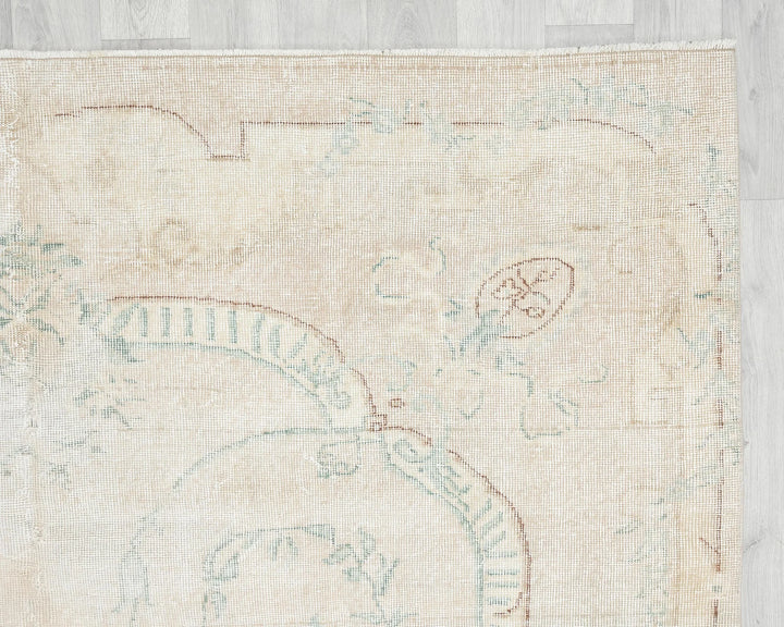Beige Turkish Oushak Rug 10' 8" x 6' 9" Hand-Knotted | No. VR52421