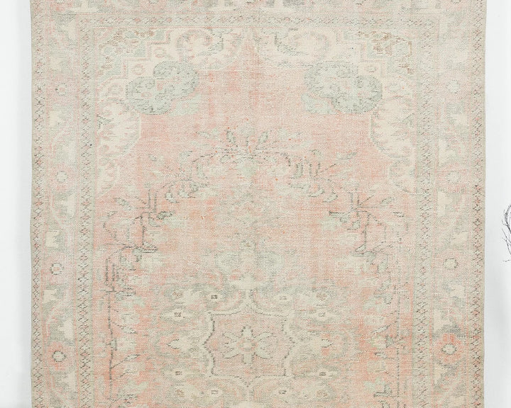 Pink Turkish Oushak Rug 5' 11" x 9' 6" Hand-Knotted | No. VR52469