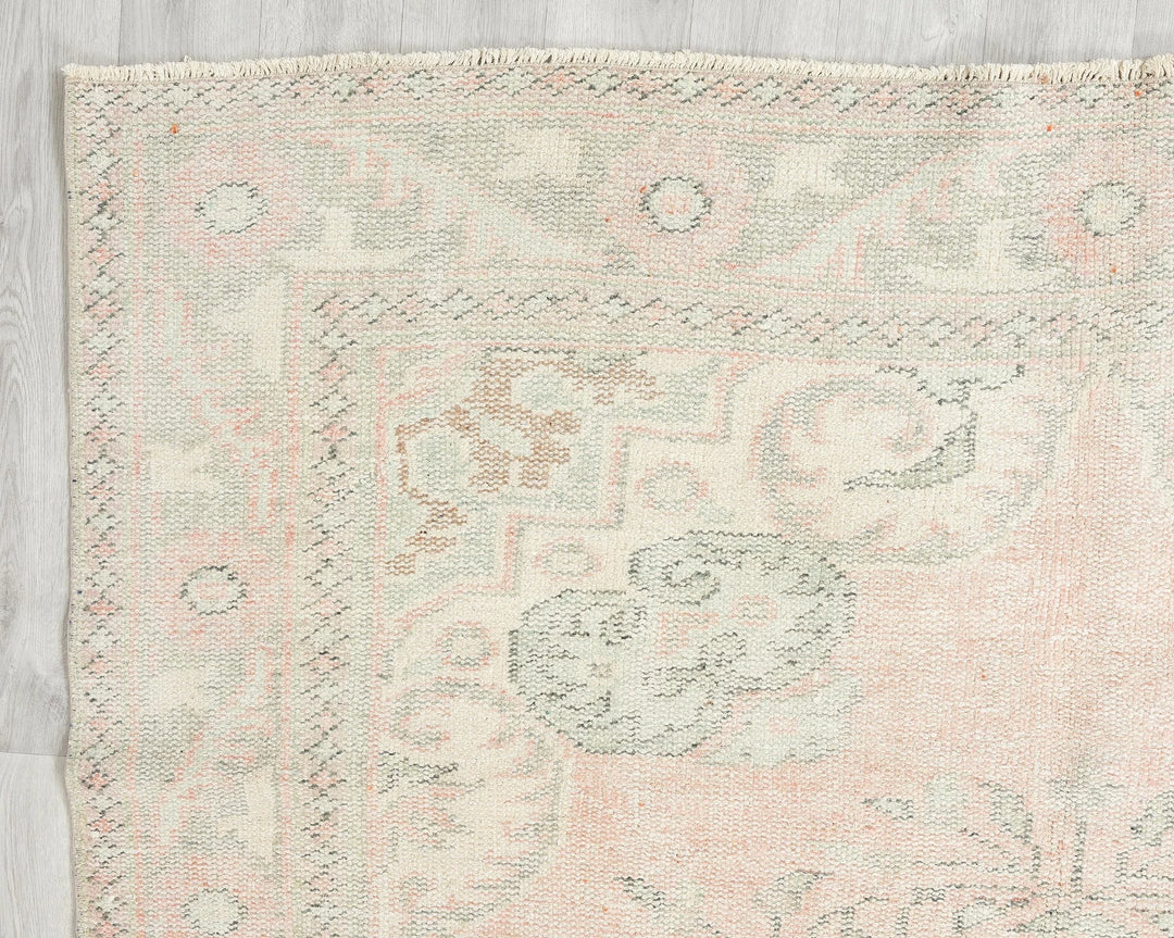 Pink Turkish Oushak Rug 5' 11" x 9' 6" Hand-Knotted | No. VR52469
